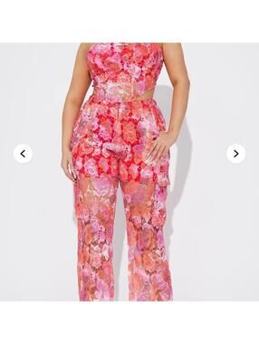 Fashion Nova Rosy Babe Pant Set XL NWT